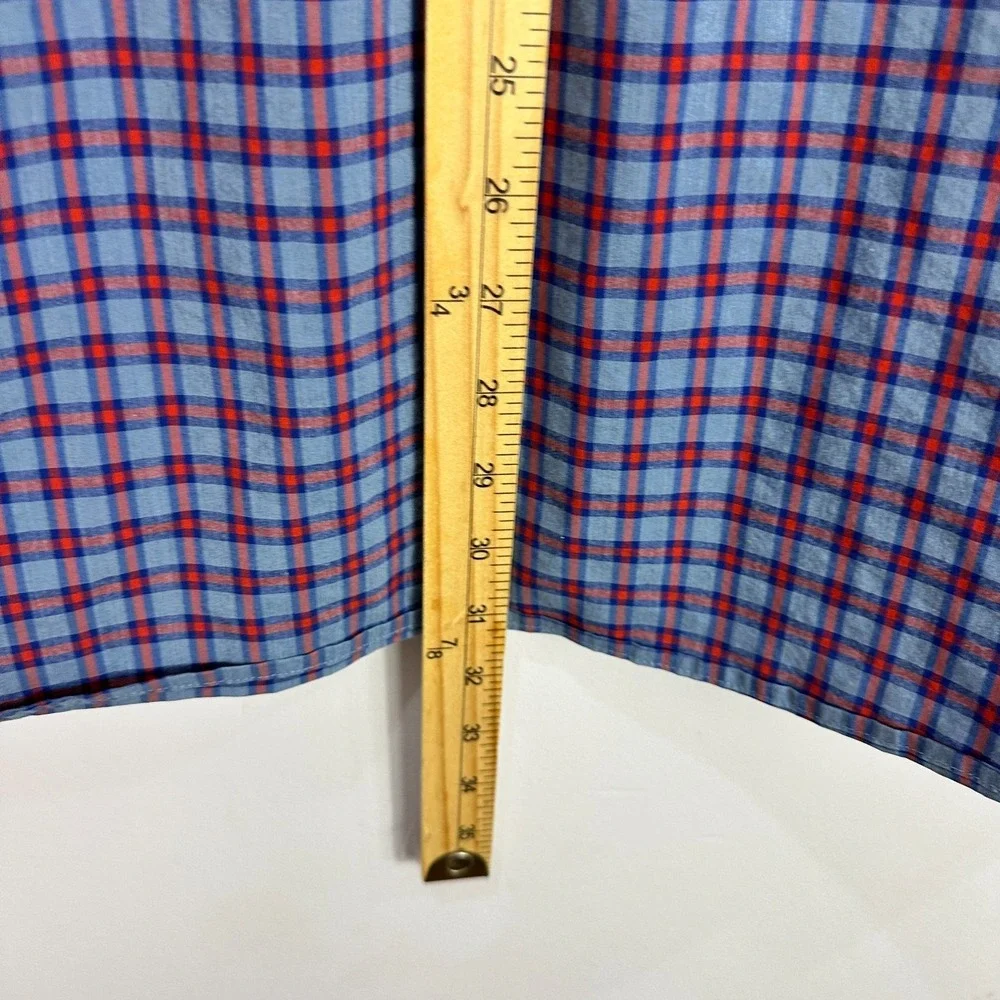 Banana Republic Button Down Shirt Mens‎ XL Blue Plaid Slim Flex Tech Stretch
